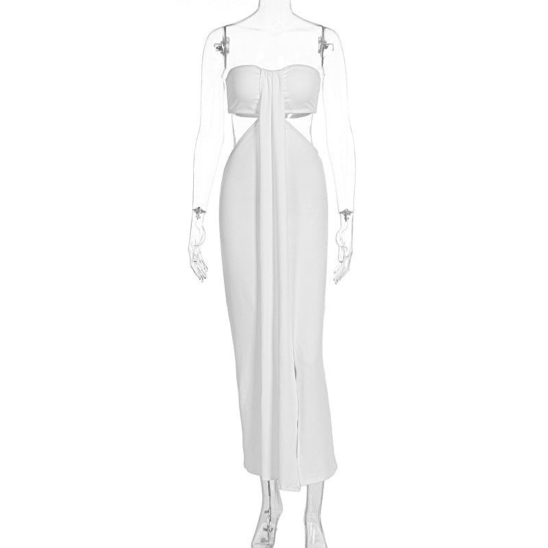 Damen Trendiges Maxikleid im Wickelstil EB