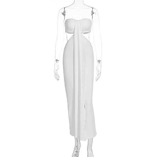 Damen Trendiges Maxikleid im Wickelstil EB
