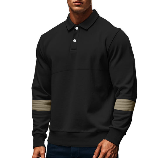 Herren Polo Sweatshirt mit modernem Design und kontrastierenden Ärmelakzenten EB
