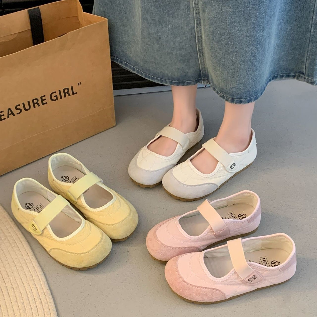 Damen Komfortable Ballerinas mit verstellbarem Riemen EB