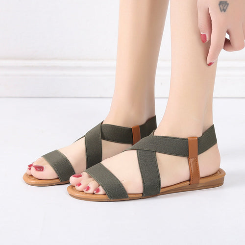 Damen Komfortable Kreuzriemen-Sandalen mit gepolsterter Innensohle EB