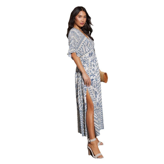Damen Leichtes Maxikleid mit floralem Muster und lässigem Schnitt EB