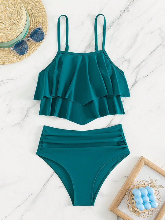 Damen Bikini-Set mit voluminösem Rüschendesign EB