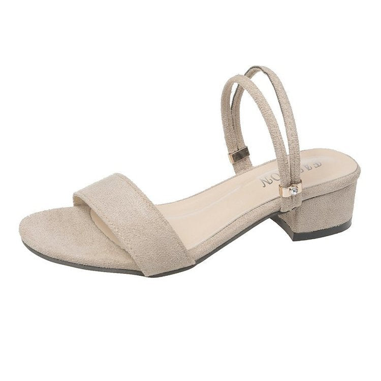 Damen elegante Sandaletten mit modischem Blockabsatz und geschwungenen Riemen EB