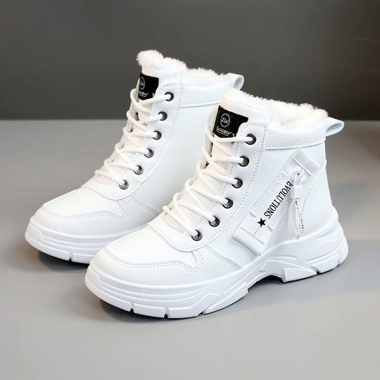 Damen modische Winterboots mit warmem Kunstfellfutter und robuster Profilsohle EB
