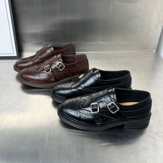 Damen Elegante Schnürschuhe mit doppeltem Schnallenverschluss und modischen Details EB