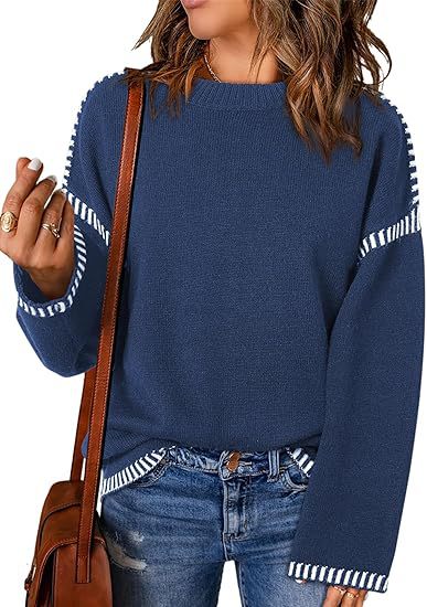 Damen Pullover mit modischen Streifen EB