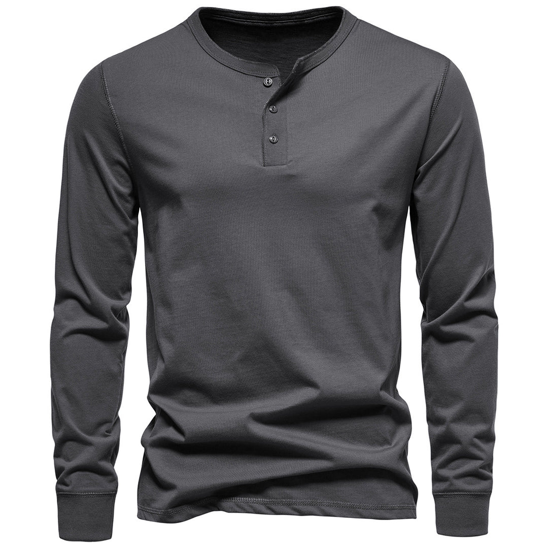 Herren Langarm-Henley-Shirt mit Knopfleiste und hohem Tragekomfort EB