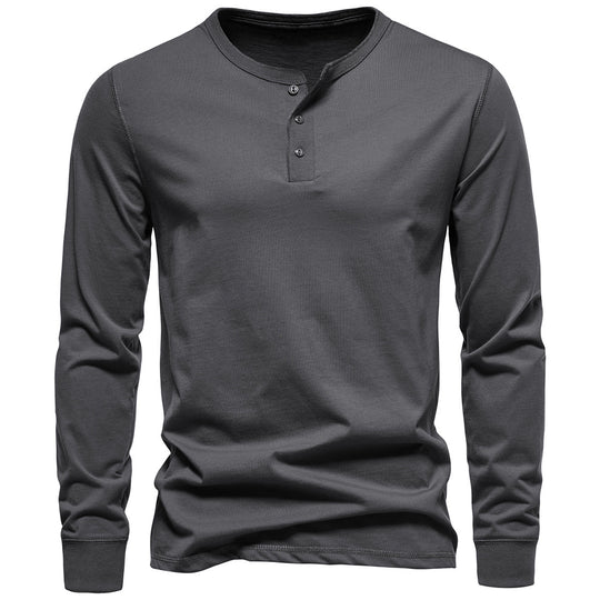 Herren Langarm-Henley-Shirt mit Knopfleiste und hohem Tragekomfort EB