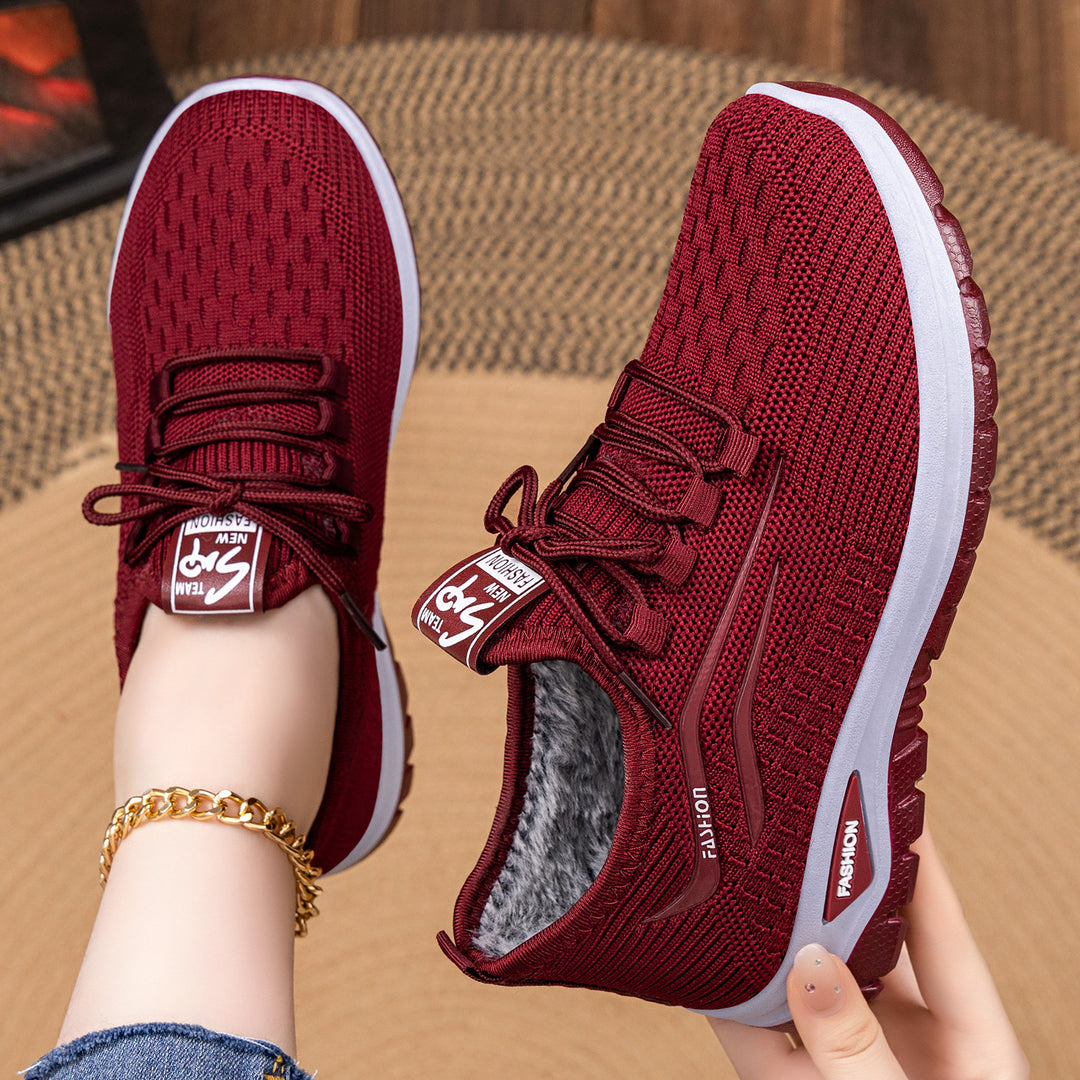 Damen Bequeme Sport Sneakers mit kuscheligem Innenfutter und rutschfester Sohle EB