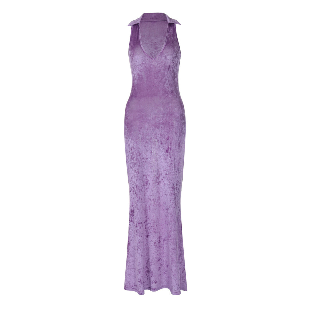 Damen Figurumspielendes Maxikleid mit tiefem V-Ausschnitt und raffinierten Trägern EB