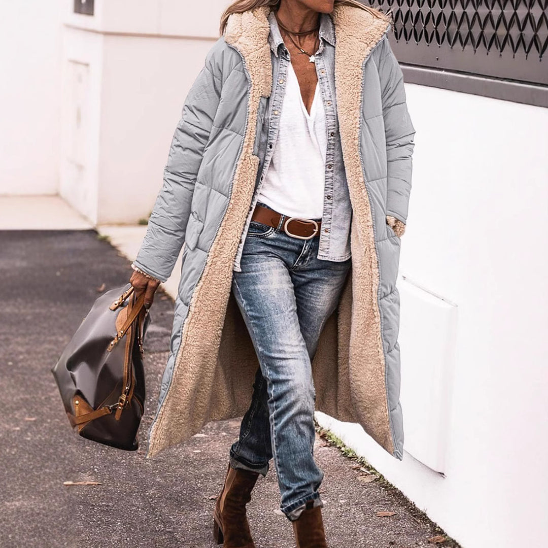 Damen gefütterte Langjacke mit Teddyfell-Innenfutter EB