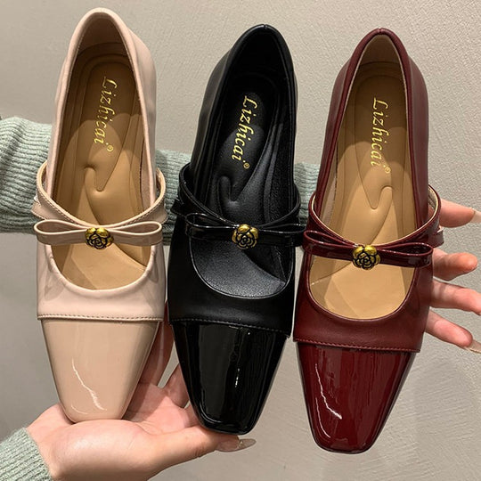 Damen elegante Mary Jane Pumps mit modischem Schleifendetail EB