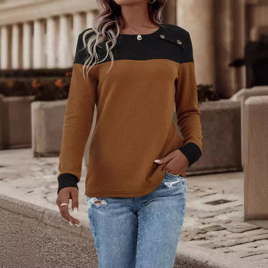 Damen Pullover mit strukturiertem Design und Button-Details EB