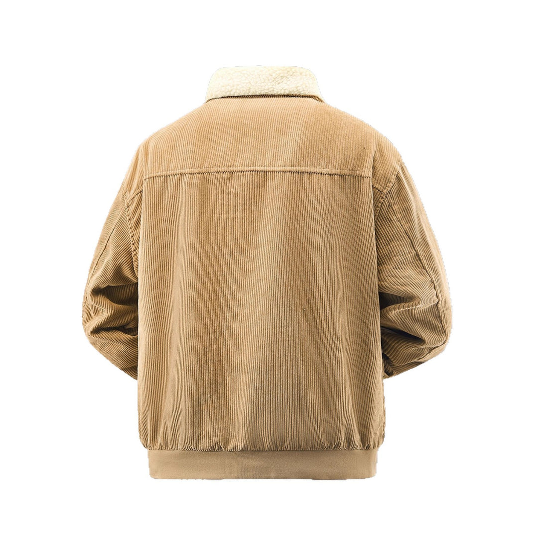 Herren kuschelige Teddy-Fleecejacke mit praktischen Brusttaschen und elastischen Bündchen EB