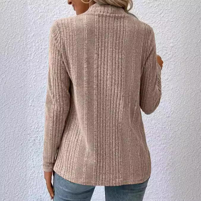 Damen gemütliche Strickjacke mit lässigem Schnitt und asymmetrischem Saum EB
