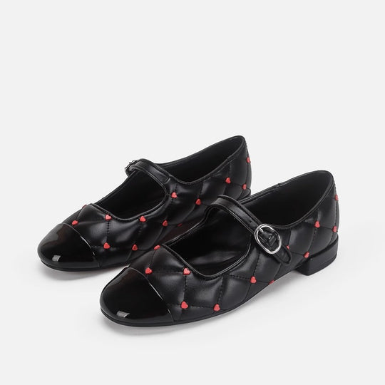 Damen Ballerinas mit dekorativem Riemen und glänzendem Schuhspitzen EB
