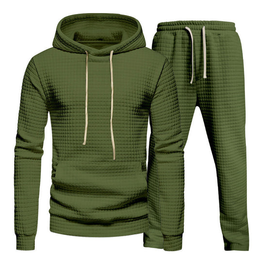 Herren Sportliches Hoodie-Set mit modischem Strukturdesign und elastischen Bündchen EB