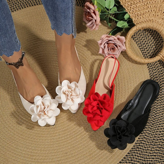 Damen Ballerinas mit blütenförmigen Applikationen EB