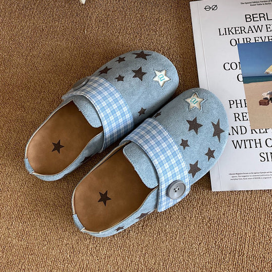 Damen Clogs mit modischem Sternen-Design und bequemer Sohle EB