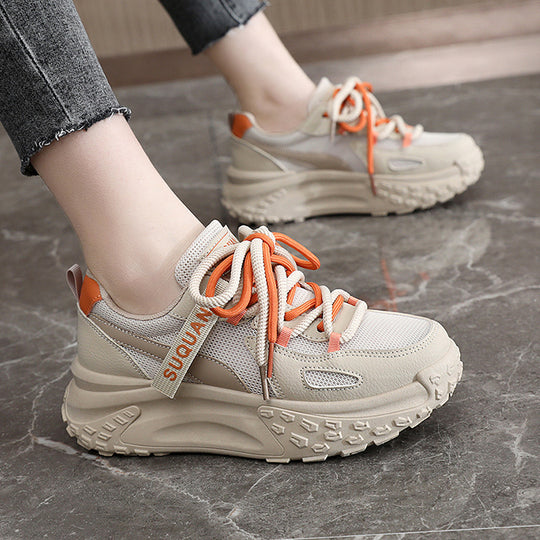 Damen trendige Chunky Sneakers mit atmungsaktiven Mesh-Einsätzen und komfortabler Dämpfung EB