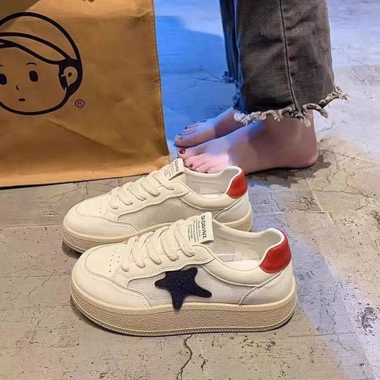 Damen Modische Sneakers mit spielerischem Sternenmotiv und atmungsaktiver Struktur EB