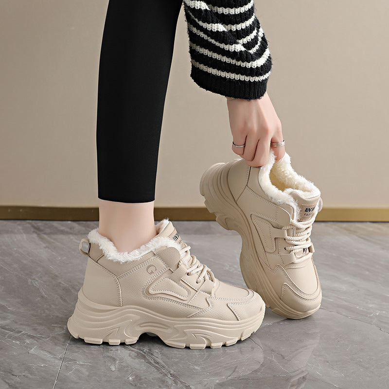 Damen Winterliche High-Top Sneakers mit weichem Fleece-Futter EB