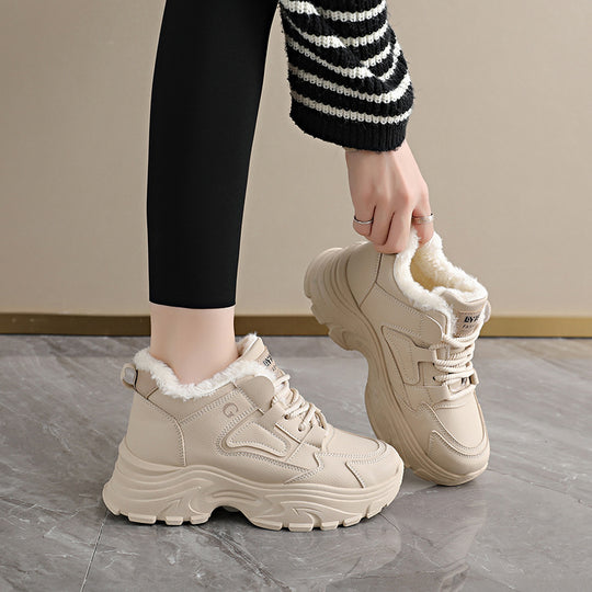 Damen Winterliche High-Top Sneakers mit weichem Fleece-Futter EB