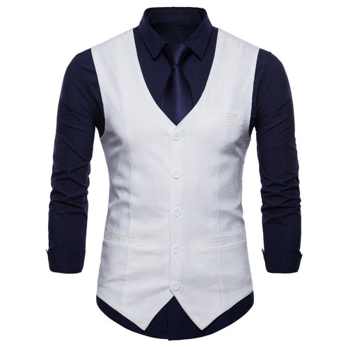 Herren elegante Anzugweste mit praktischen Taschen und detailliertem Design EB