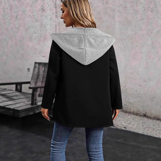 Damen Lässige Kapuzenjacke mit praktischen Taschen und modernem Schnitt EB