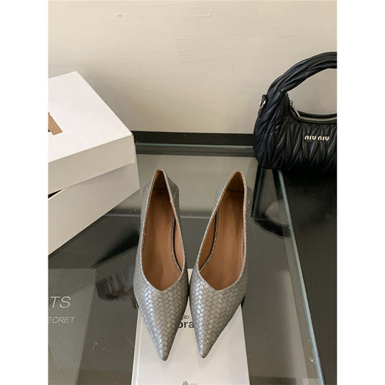 Damen elegante spitze Pumps mit geflochtenem Design und praktischem Komfort EB