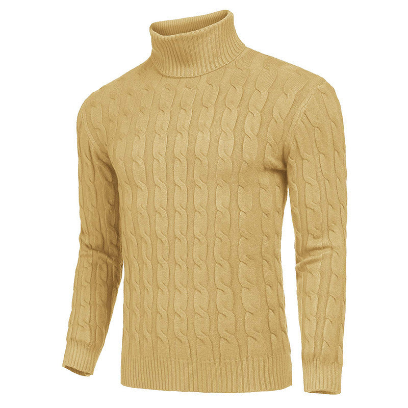 Herren modischer Rollkragenpullover mit strukturierter Strickoptik EB