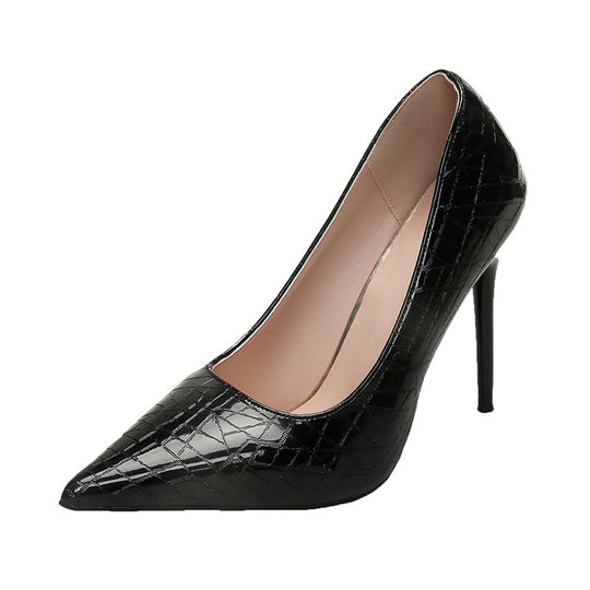 Damen elegante spitze High Heels mit strukturiertem Obermaterial EB