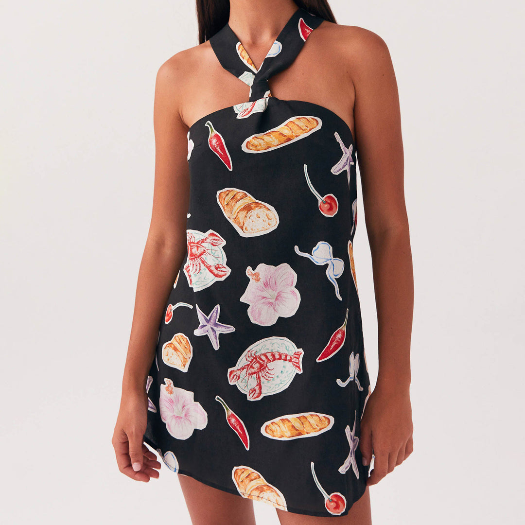 Damen Strandkleid mit trendigem Halterdesign EB