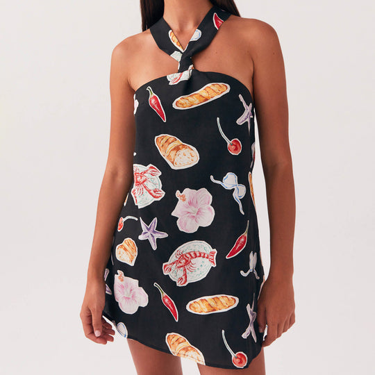 Damen Strandkleid mit trendigem Halterdesign EB