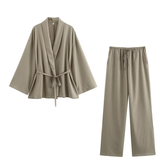 Damen weite Freizeithose mit elastischem Bund und lässigem Schnitt EB