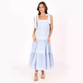 Damen Maxikleid mit verstellbaren Trägern und Rüschendetails EB