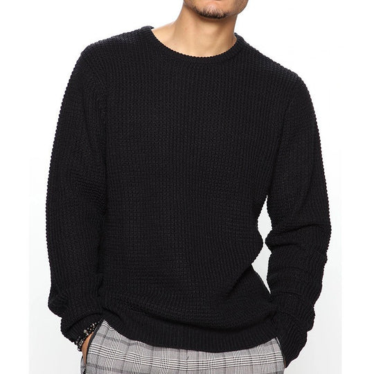 Herren komfortabler Strickpullover mit modischem Wabenmuster EB