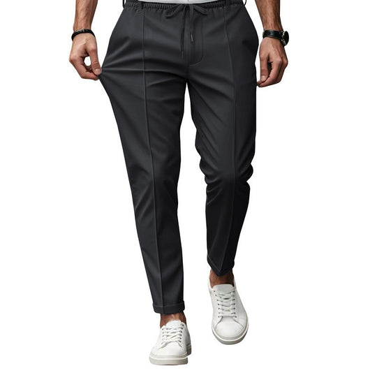 Herren nan tapered Freizeithose mit Bundfalten und elastischem Kordelzug EB
