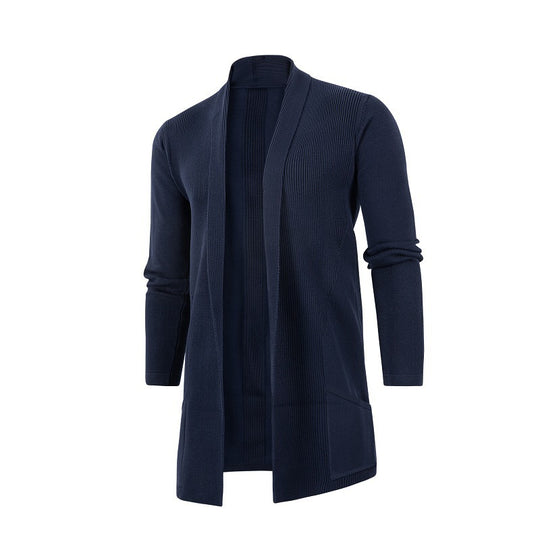 Herren Strickjacke mit offenem Design und minimalistischen Taschen EB