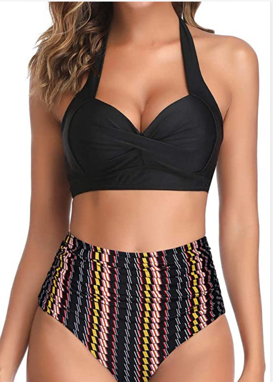 Damen Modischer Bikini mit hochgeschnittenem Höschen EB