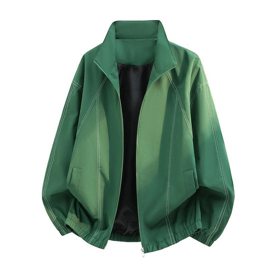Herren oversized Leichtblouson mit Stehkragen, elastischem Saum und dekorativen Kontrastnähten EB