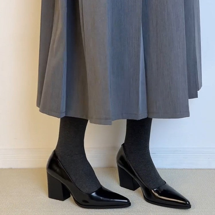 Damen Elegante Pumps mit blockiertem Absatz und edlem Obermaterial EB