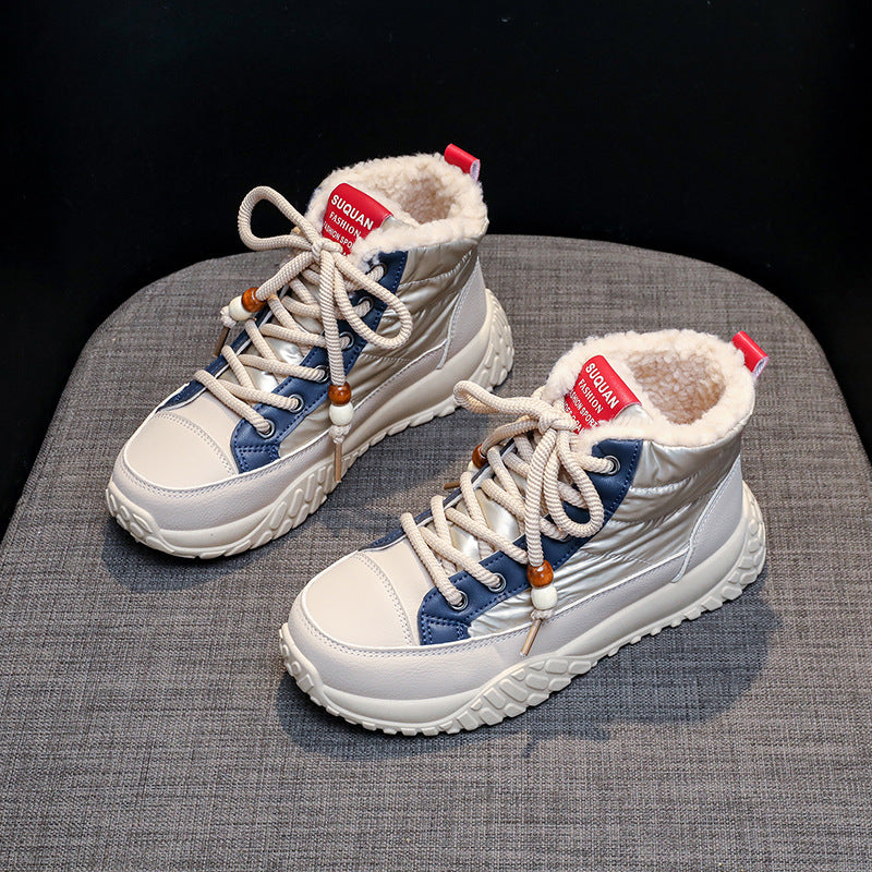 Damen Winterliche High-Top Sneaker mit schützender Fleece-Innenausstattung EB