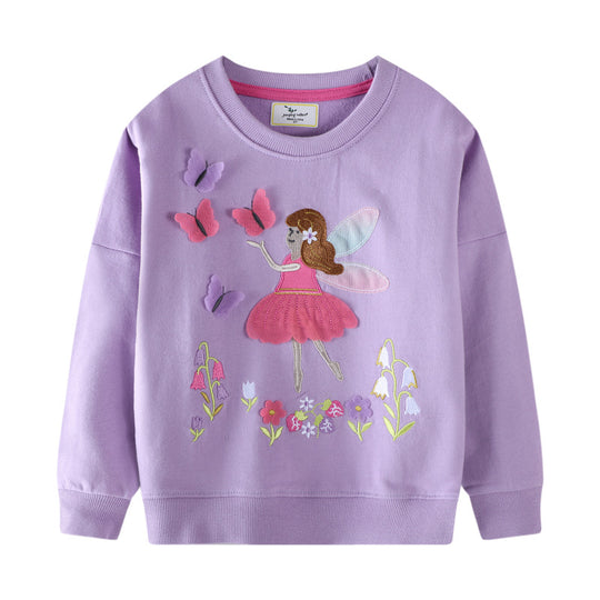 Mädchen Sweatshirt mit verzaubertem Feen- und Schmetterlingsdesign EB