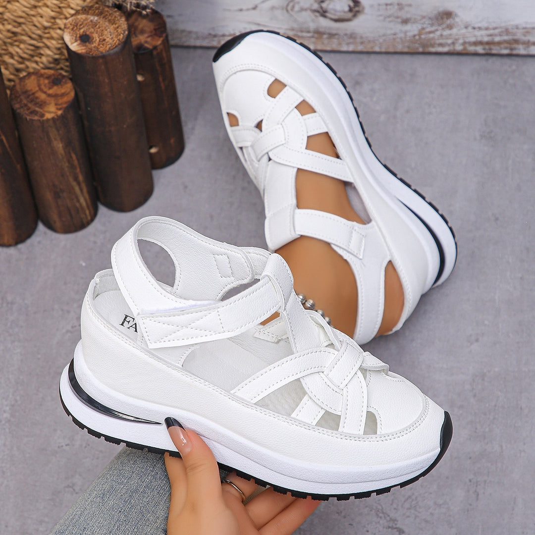 Damen Sportliche Plattform-Sandalen mit verstellbaren Riemen EB