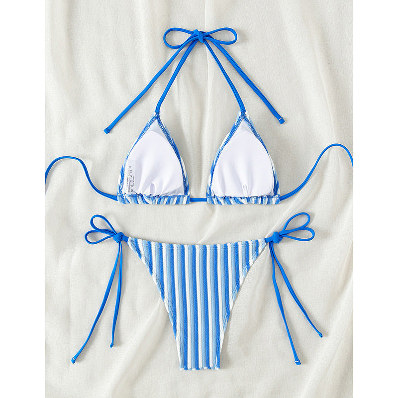 Damen Triangel-Bikini mit verstellbaren Schnürdetails EB