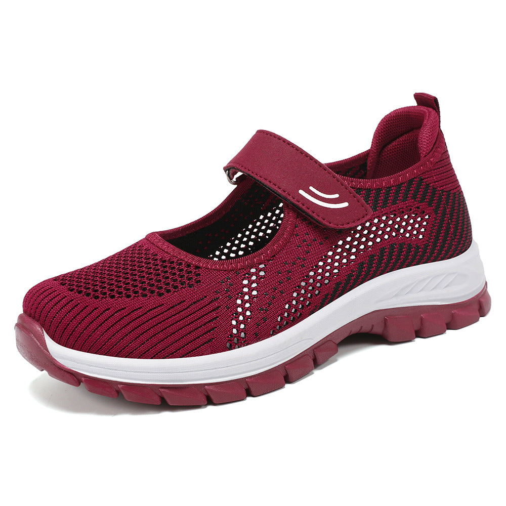 Damen Sportliche Slip-On Sneakers mit verstellbarem Riemen EB
