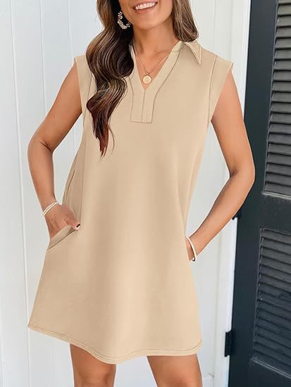 Damen Polo-Kleid mit Taschen und modernem Schnitt EB