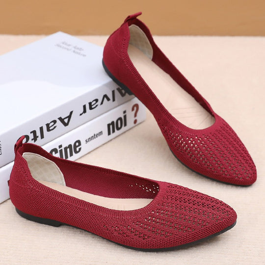Damen Bequeme Ballerinas aus atmungsaktivem Netzmaterial EB